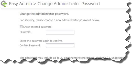 Entering a new password for the TeraStation NAS